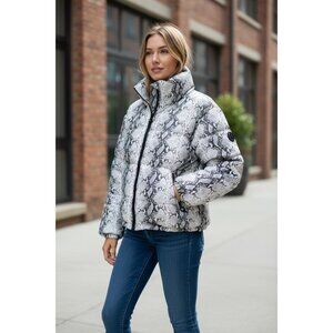 NEW Noize Womens Size M White Black Coat Puffer Jacket Outerwear Insulated